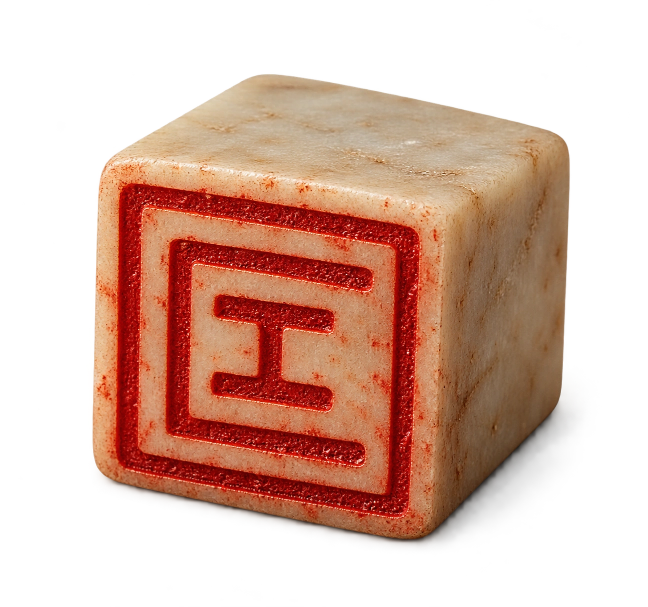 A small ivory seal bearing Backstamp’s red mark