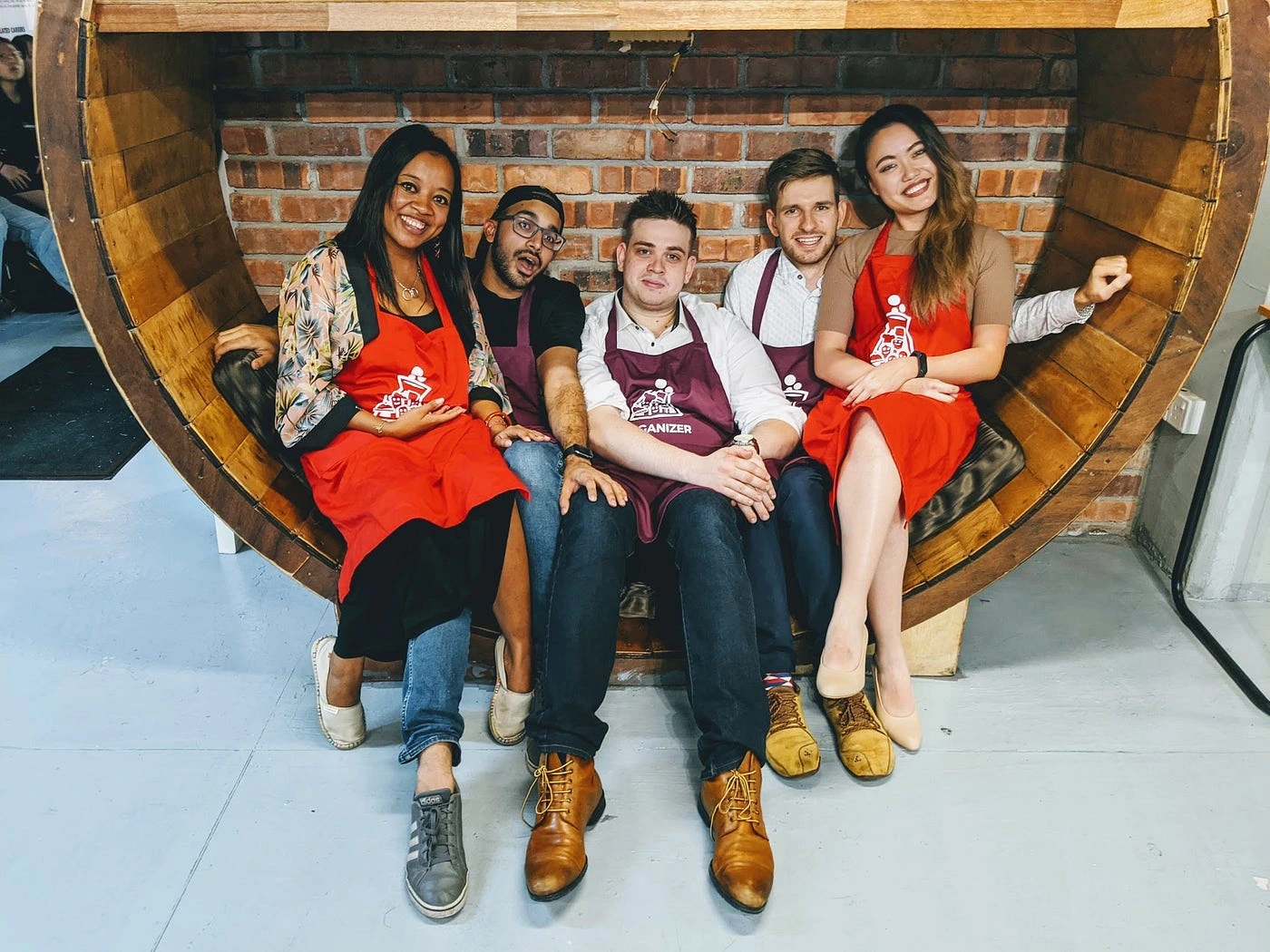 The organising team, still in our aprons.