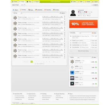 Original Flashgarden marketplace interface design