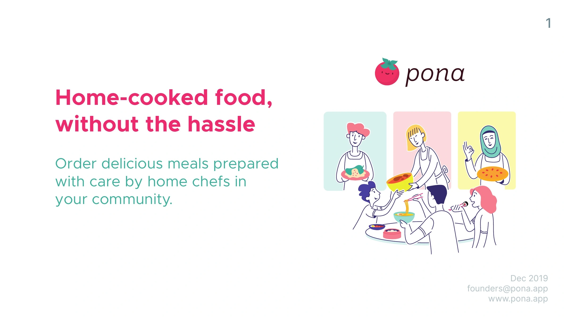 Original Pona home cooking presentation, slide 1