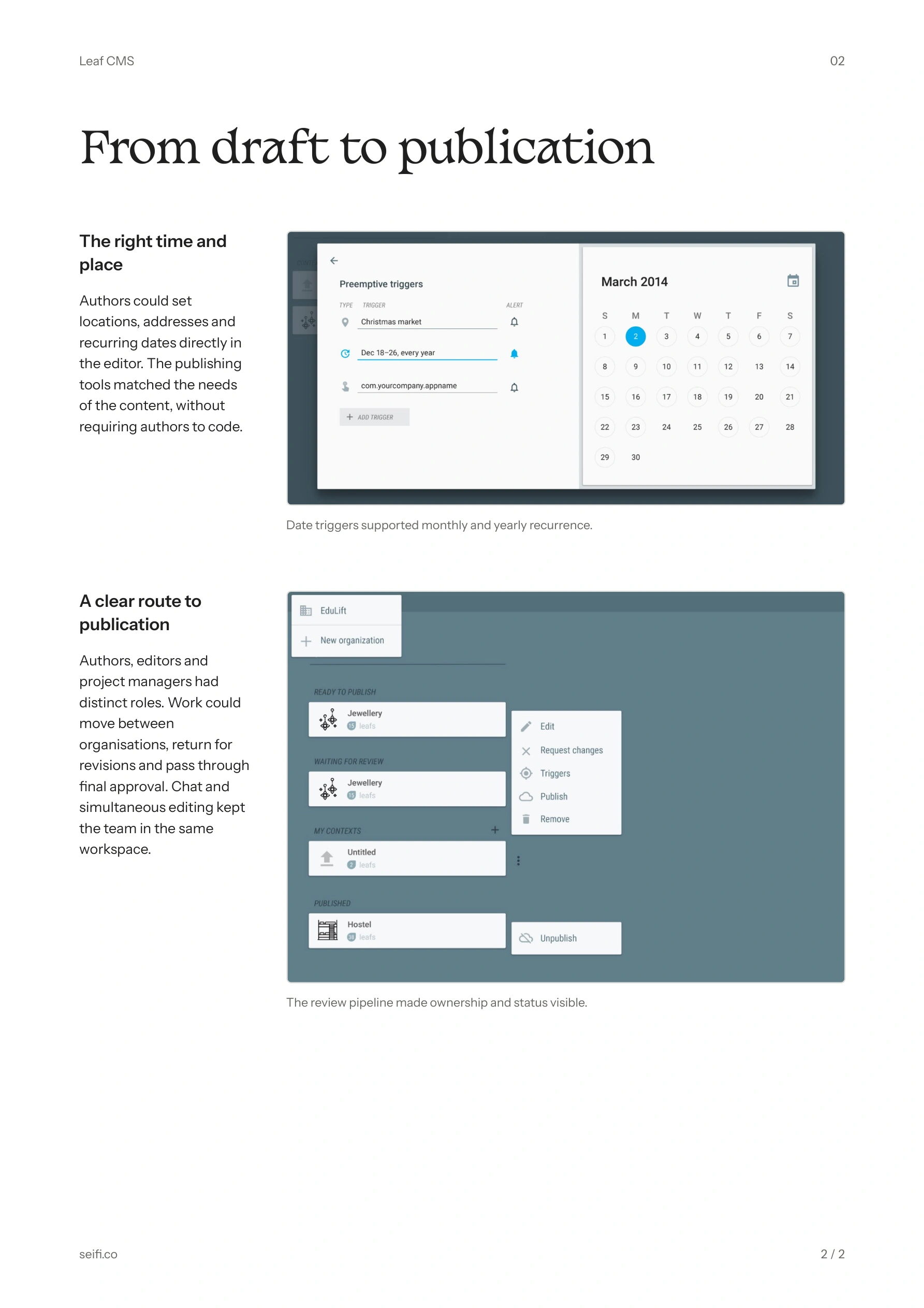 Leaf CMS, page 2