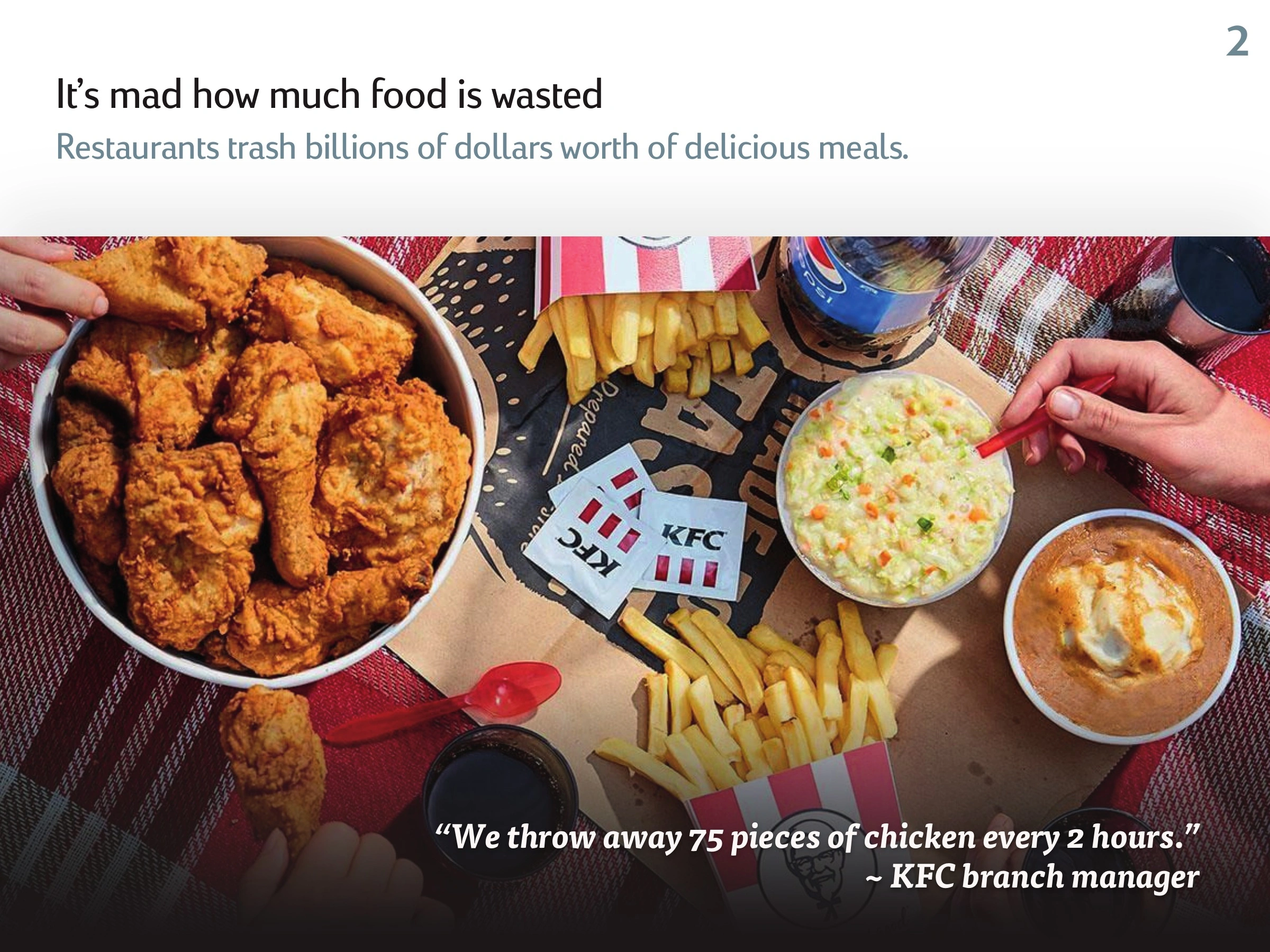 Original Pona food waste presentation, slide 2