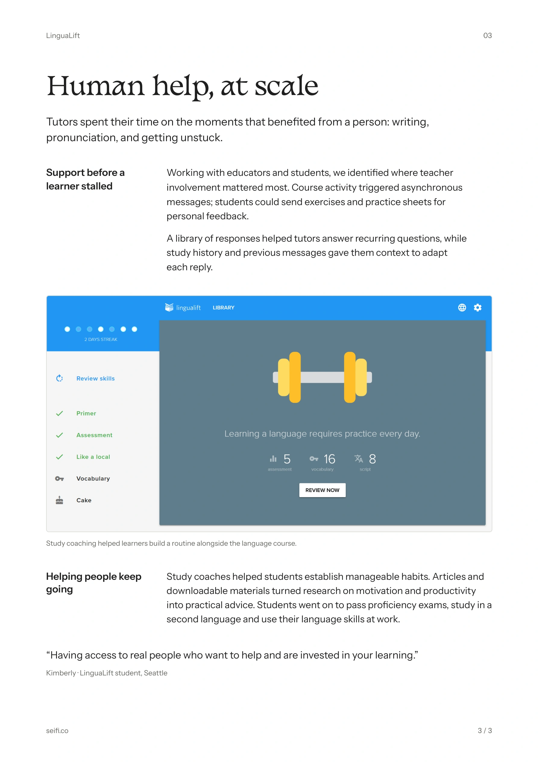 LinguaLift, page 3
