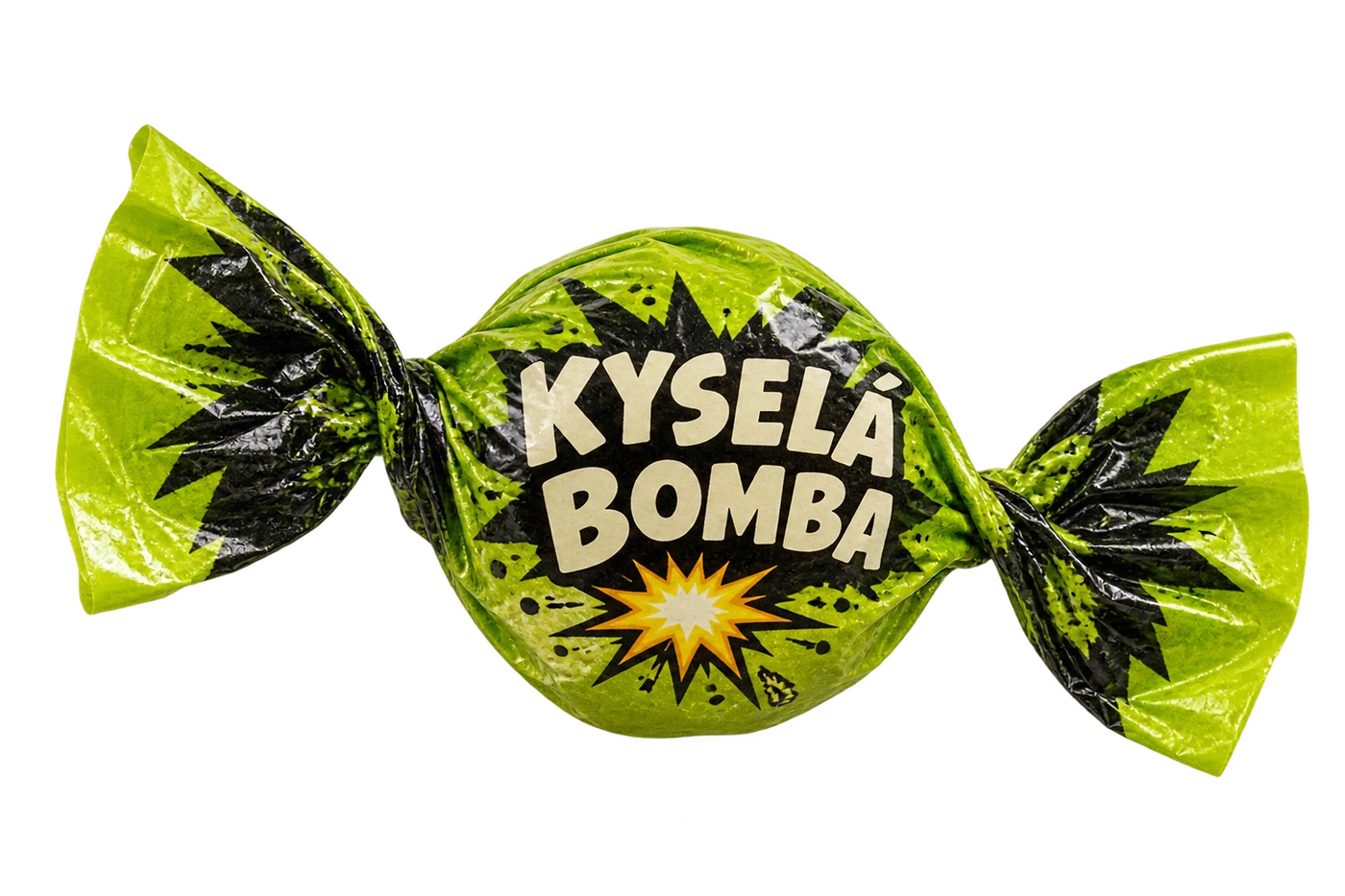 A small, sharply sour wrapped sweet